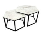 Hexagonal Marble-Look Coffee Table - Image 3