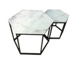 Hexagonal Marble-Look Coffee Table - Image 2