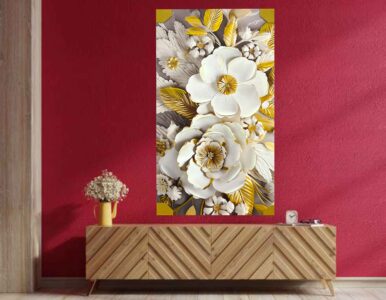 3D floral wall art panel - Image 5