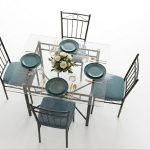 5pcs Glass Square Dinette Set