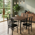 5pc Essential Dinette Set (Wood Design)