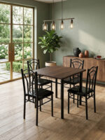 5pc Essential Dinette Set (Wood Design)