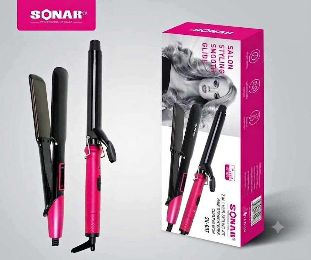 UntitledXSS Sonar SN-007 2in1 Hair Styling Kit Hair Straightener Curling Iron - Image 1