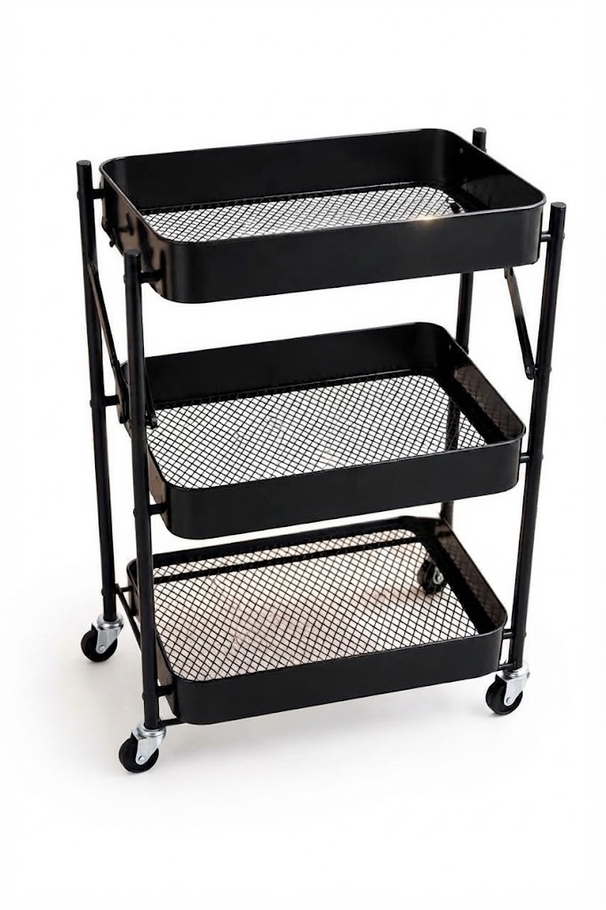 333 (3) 3-Tier Rolling Trolley Cart - Image 1