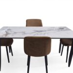 5PCS Granite Dinette Set (Brown)