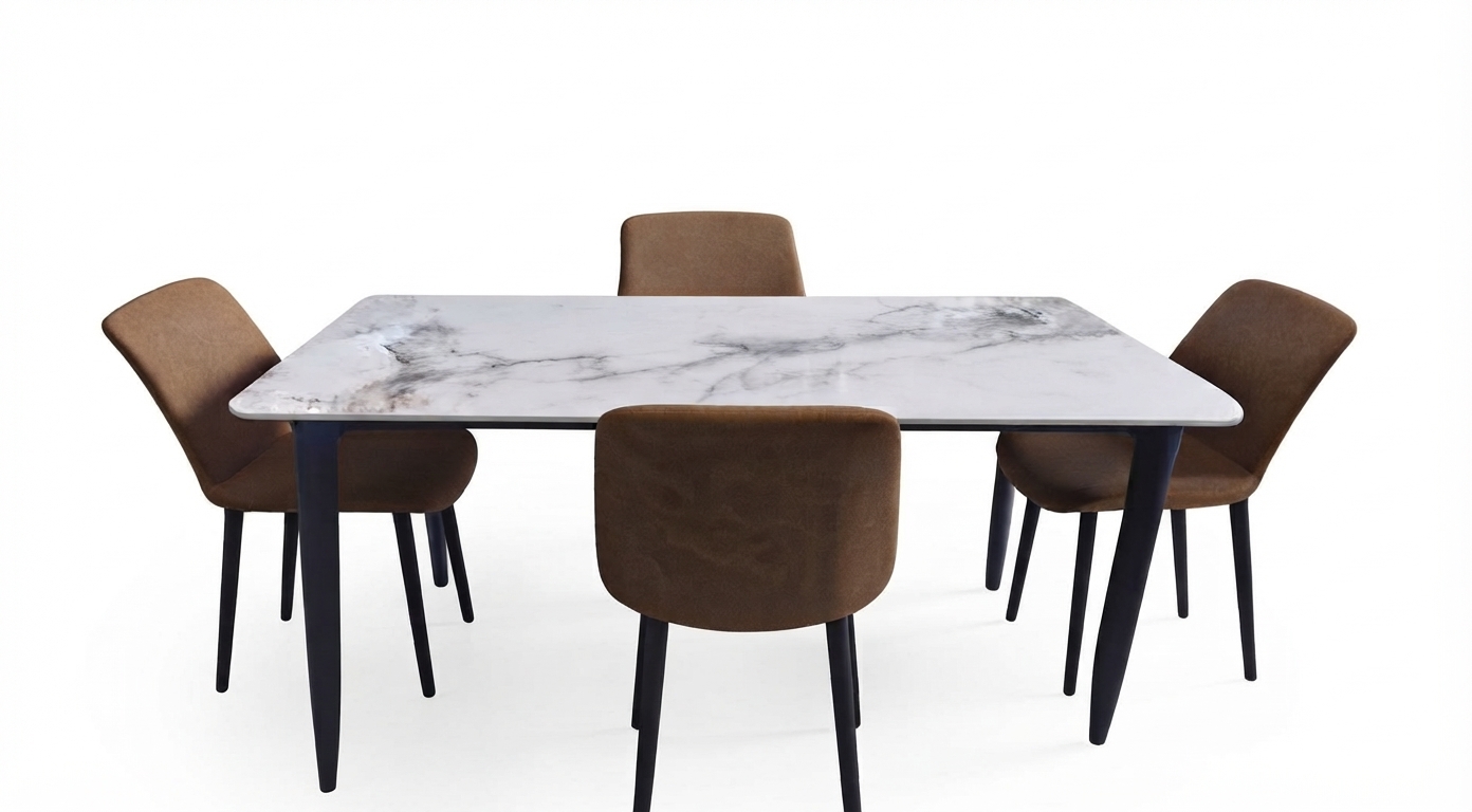 G5P (2) 5PCS Granite Dinette Set (Brown) - Image 1