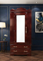 Single Door Wardrobe (Rosewood Polish) - Image 2