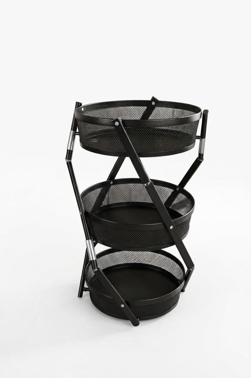 cart (2) 3-Tier Collapsible Storage Cart - Image 1